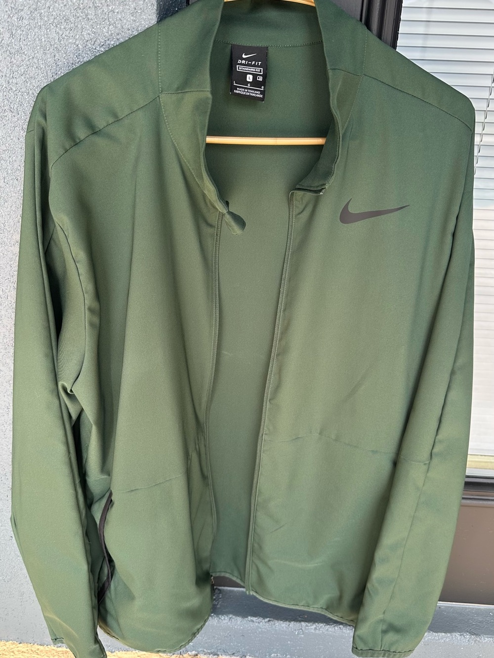 Nike Men's Dri-FIT Flex Woven Training Green Jacket Full Zip Standard Fit Size L